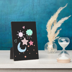 Star Moon Cloud Sonnenherz niedlich Baby Fotoplatte