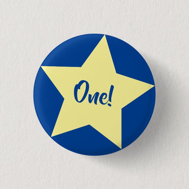 Star Niedlich Kid's Birthday Party Space Button (Vorderseite)