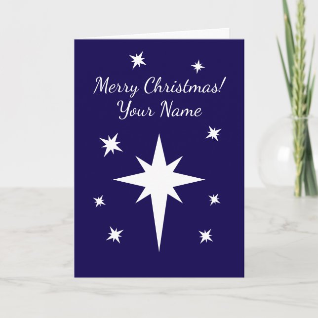 Star of Bethlehem personalized Christmas Karte (Vorderseite)