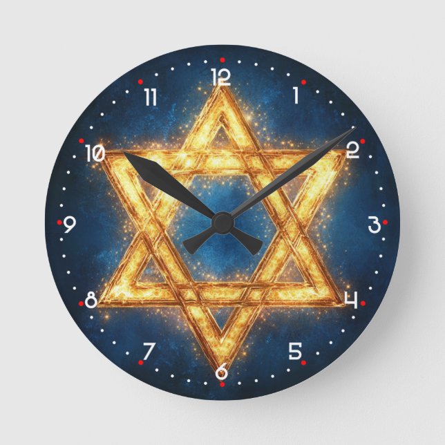Star of David - belle conception Horloge ronde (Recto)