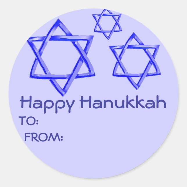 STAR OF DAVID HAPPY HANOUKKA STICKERS (Devant)