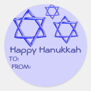 STAR OF DAVID HAPPY HANOUKKA STICKERS