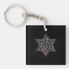 Star of David made with Gemstones in All Colors Schlüsselanhänger