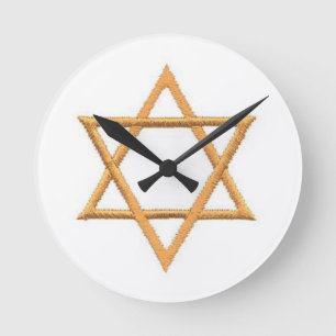 Star of David Runde Wanduhr