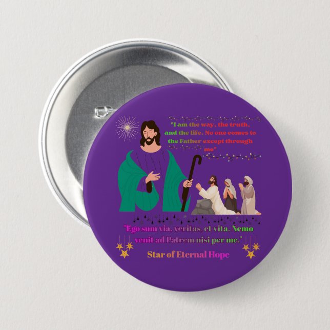 Star of Eternal Hope royal purple Button (Vorne & Hinten)