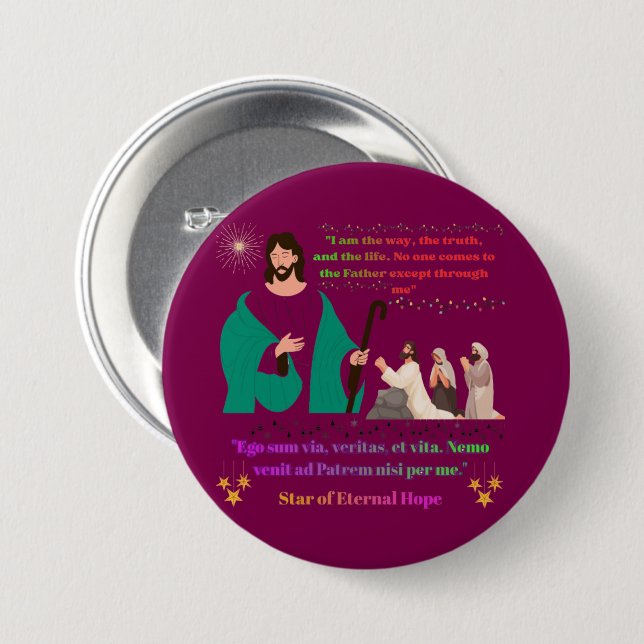 Star of Eternal Hope wine colored Button (Vorne & Hinten)