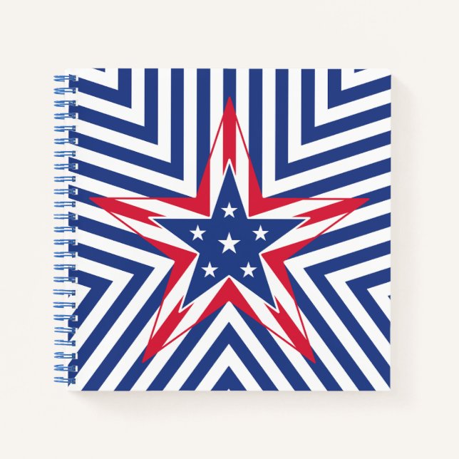 Star of Freedom (Stripe) Notizbuch (Vorderseite)