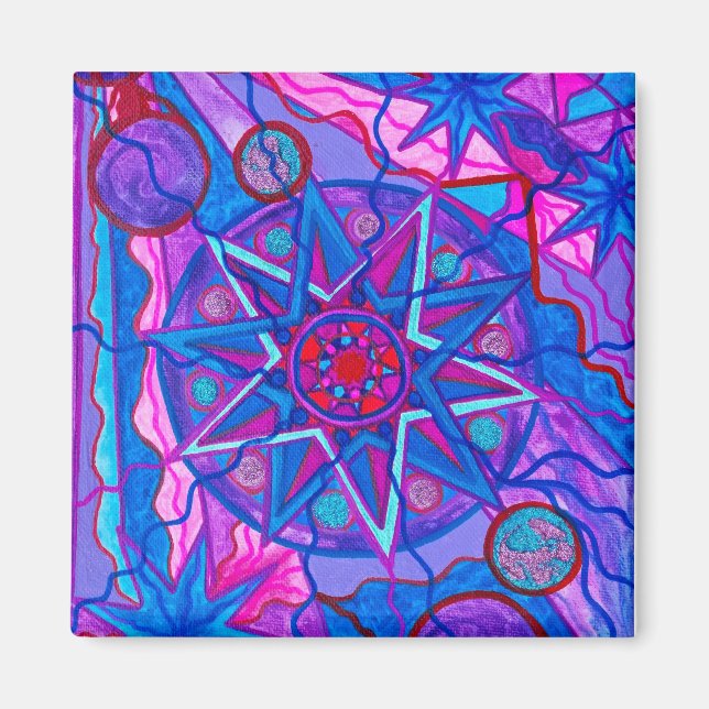 "Star of Joy" 2 Zoll Square Magnet (Vorne)