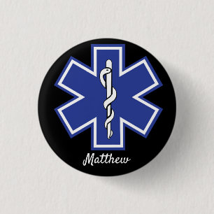Star of Life EMS EMT - Bearbeitbarer Name Button