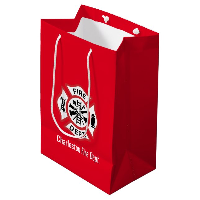 Star of Life, EMT Logo Symbol Mittlere Geschenktüte (Vorderseite Schrägansicht)