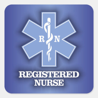 Star of Life - Registered Nurse Quadratischer Aufkleber