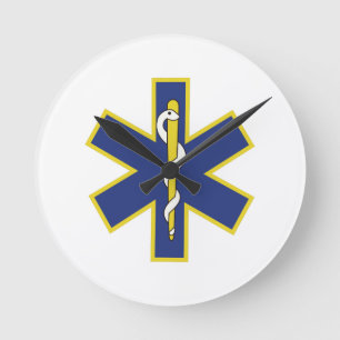 Star of Life Runde Wanduhr