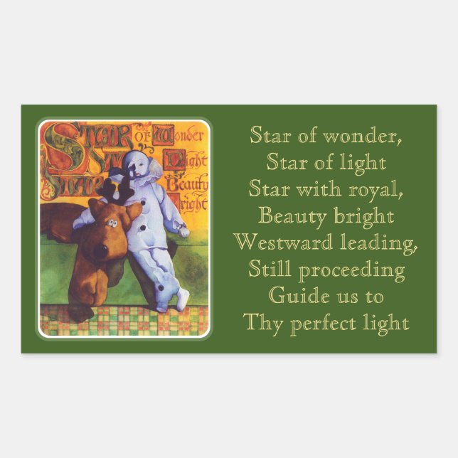 STAR OF WONDER Green Rectangle Stickers (Vorderseite)