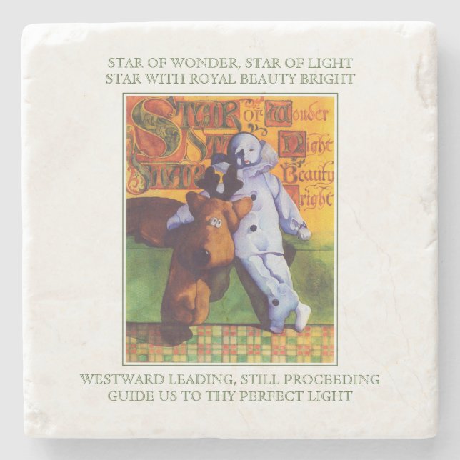 STAR OF WONDER Marble Stone Untersetzer + Texte (Vorderseite)