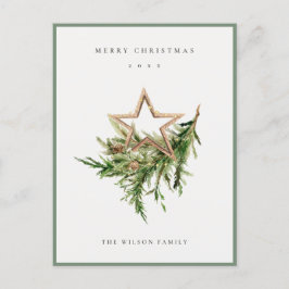Star Ornament Pine Branch Fauna Frohe Weihnachten