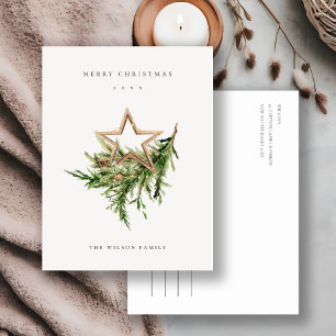 Star Ornament Pine Branch Fauna Frohe Weihnachten