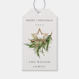 Star Ornament Pine Branch Fauna Frohe Weihnachten Geschenkanhänger