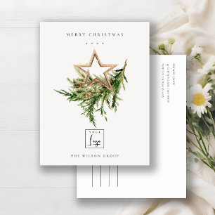 Star Ornament Pine Fauna Logo Frohe Weihnachten