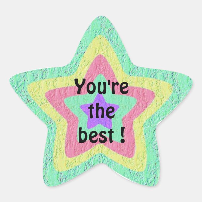 Star Pastellstar Sie sind die beste Vorlage Stern-Aufkleber (Vorderseite)