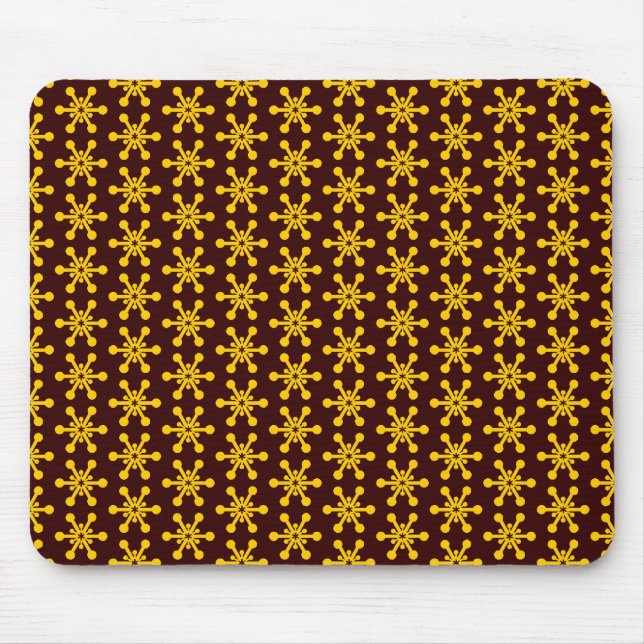 Star Pattern - Amber auf Dunkelbraun Mousepad (Vorne)