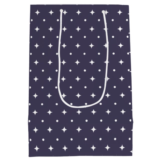 Star Pattern Gift Bags | Minimal Celestial Stars  Mittlere Geschenktüte (Rückseite)