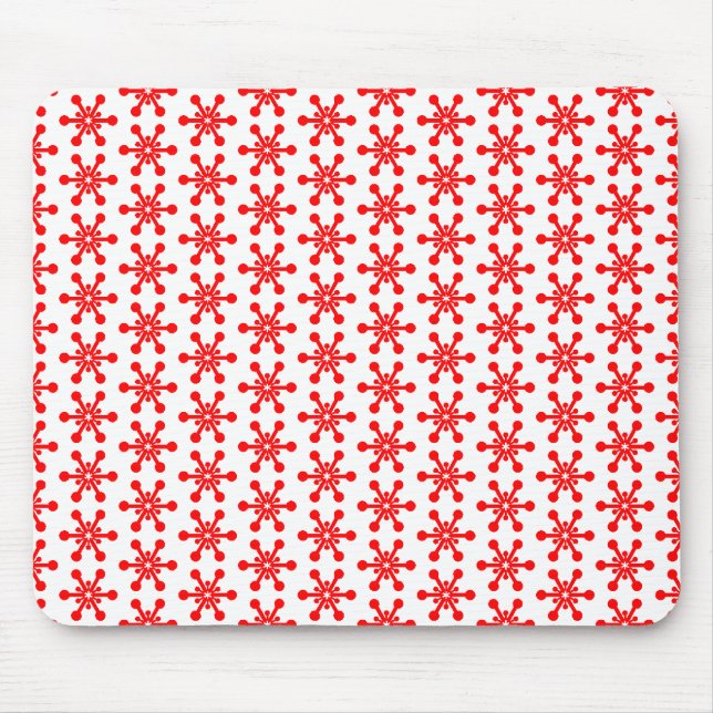 Star Pattern - Rot auf Weiß Mousepad (Vorne)