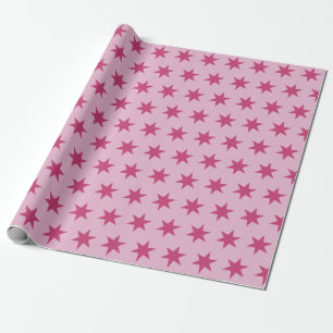 Star Pattern Trending Colors Lilac Pink Maroon Geschenkpapier
