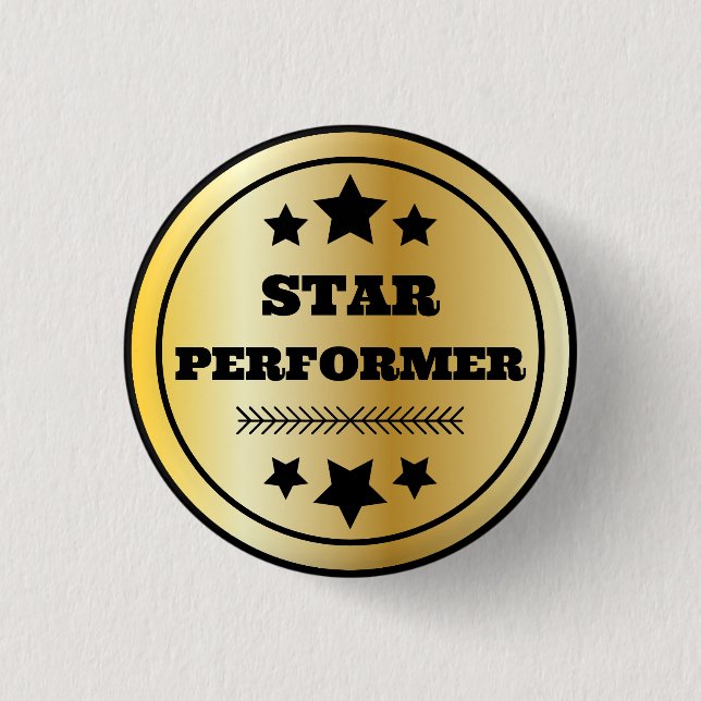 Star Performer - Anerkennung von Mitarbeitern Gold Button (Vorderseite)