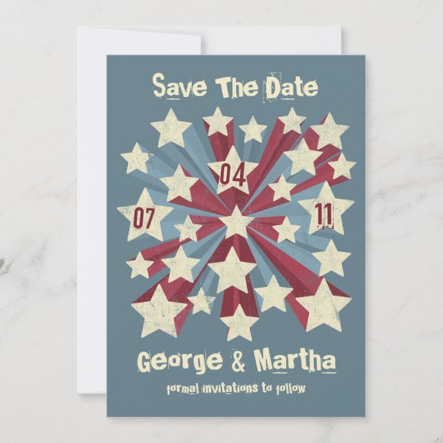 Star Pop Benutzerdefiniert Datum-Ankündigungen spe Save The Date (Vorderseite)