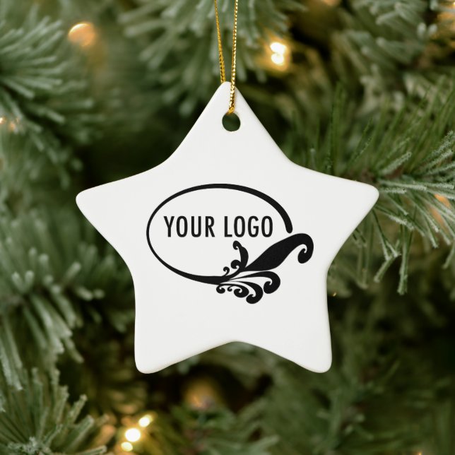 Star Porzellan Keramik Ornament mit Firmenlogo (Baum)