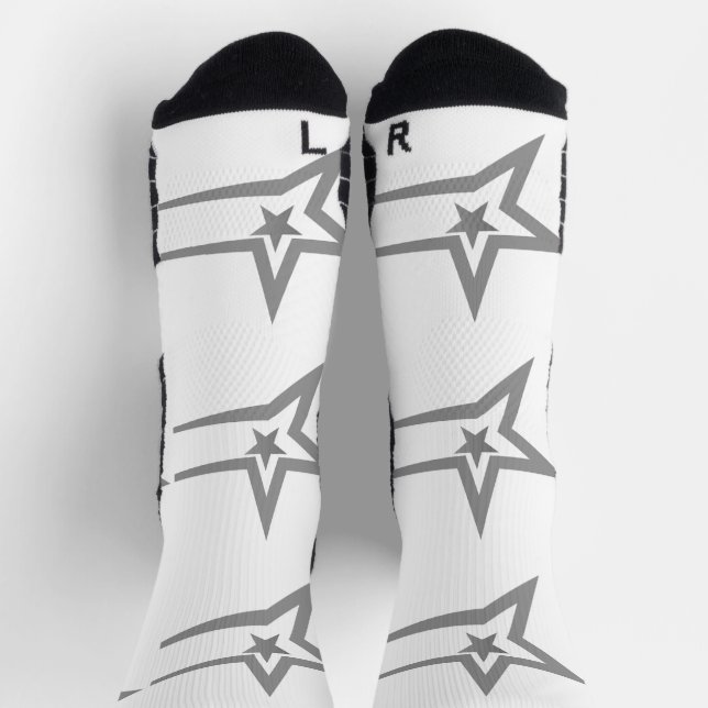 Star Printed Image Handsome Look Stilvoll Cool Socken (Oben)