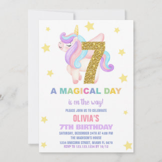 Star Rainbow Unicorn Geburtstagseinladungen Fly Einladung