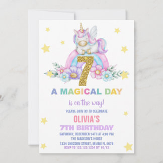 Star Rainbow Unicorn Geburtstagseinladungen Fly Einladung