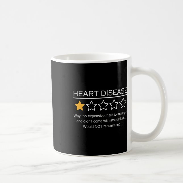 Star Rating Heart Attack Funny Heart Disease Aware Kaffeetasse (Rechts)