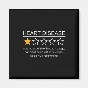 Star Rating Heart Attack Funny Heart Disease Aware Magnet