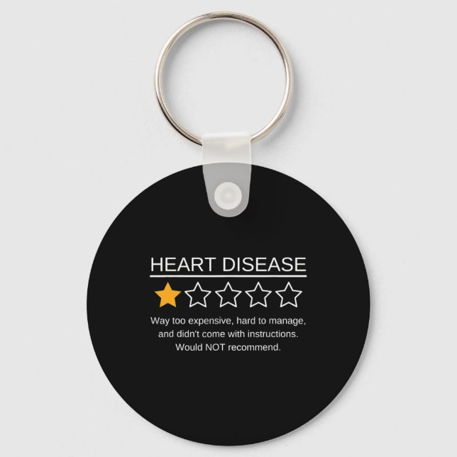 Star Rating Heart Attack Funny Heart Disease Aware Schlüsselanhänger (Vorderseite)