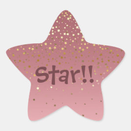 "Star" Rose Gold Sparklingstars Stern-Aufkleber