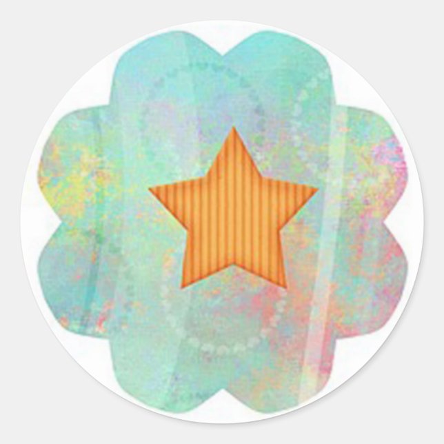 Star Runder Aufkleber (Vorderseite)
