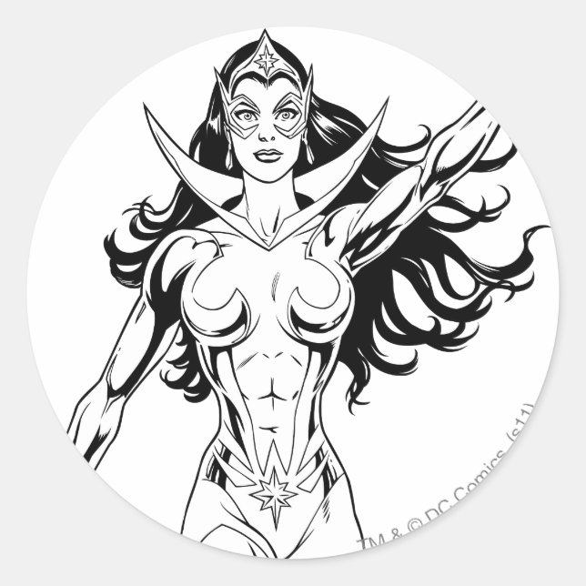 Star Sapphire 6 Runder Aufkleber (Vorderseite)