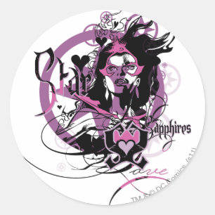 Star Sapphire Graphic 6 Runder Aufkleber