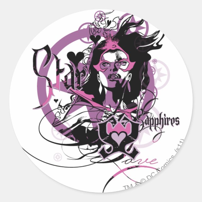 Star Sapphire Graphic 6 Runder Aufkleber (Vorderseite)
