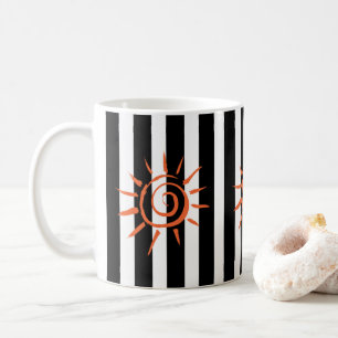 Star Schwarz-weiß Stripe Tasse