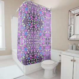 Star Scribble Pastel Duschvorhang