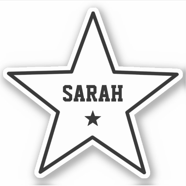 Star Shape Kontur Einfaches Cooles Individuelle Na Aufkleber (Vorderseite)