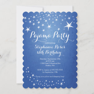 Star Sleepover Party Anniversaire Invitations