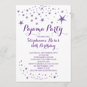 Star Sleepover Party Anniversaire Invitations