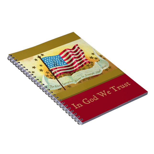 Star Spangle Banner American Flag Custom Notebook Notizblock (Rechte Seite)