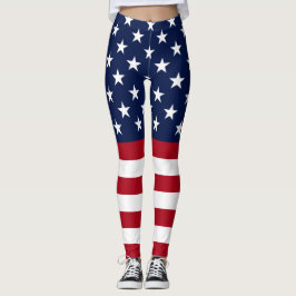 Star Spangle USA Flag Leggings