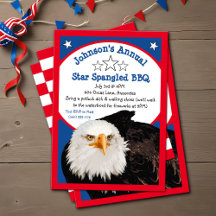 Star Spangled 4. Juli GRILLEN Party Bald Eagle Red