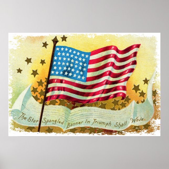 Star Spangled Banner American Flag Canvas Print Poster (Vorne)